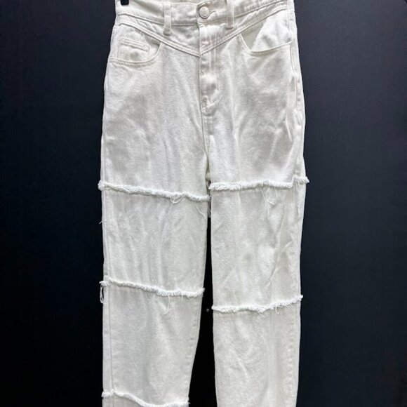 Nasty Gal Pants - Nasty Gal High Waisted Frayed Detail Boyfriend Jeans